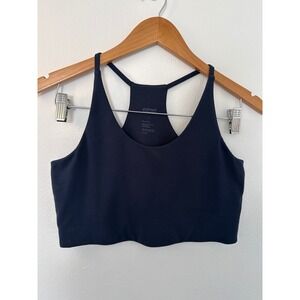 Girlfriend Collective Float Cleo Halter Sports Bra Size L Navy Midnight Blue